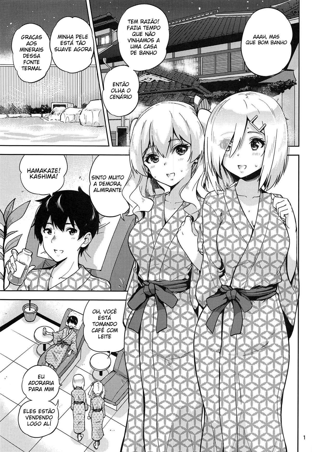 Kashima e Hamakaze Vestindo Yukatas na Fonte Termal - Foto 2